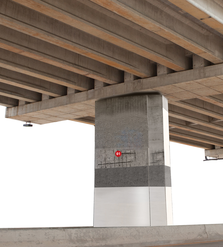 Medium degradation with centimetric interventions