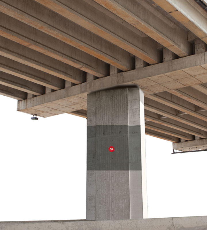 Degraded concrete.