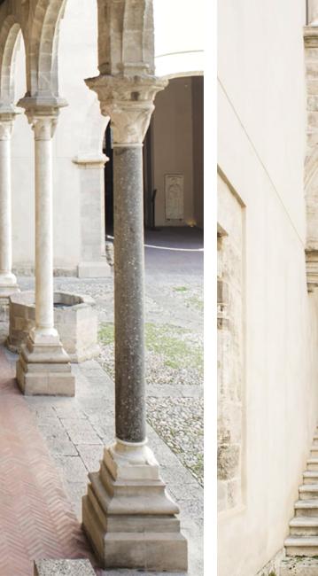 Palazzo Abatellis XIV sec._ cortile interno, Palermo_Colorado Tinta a Calce